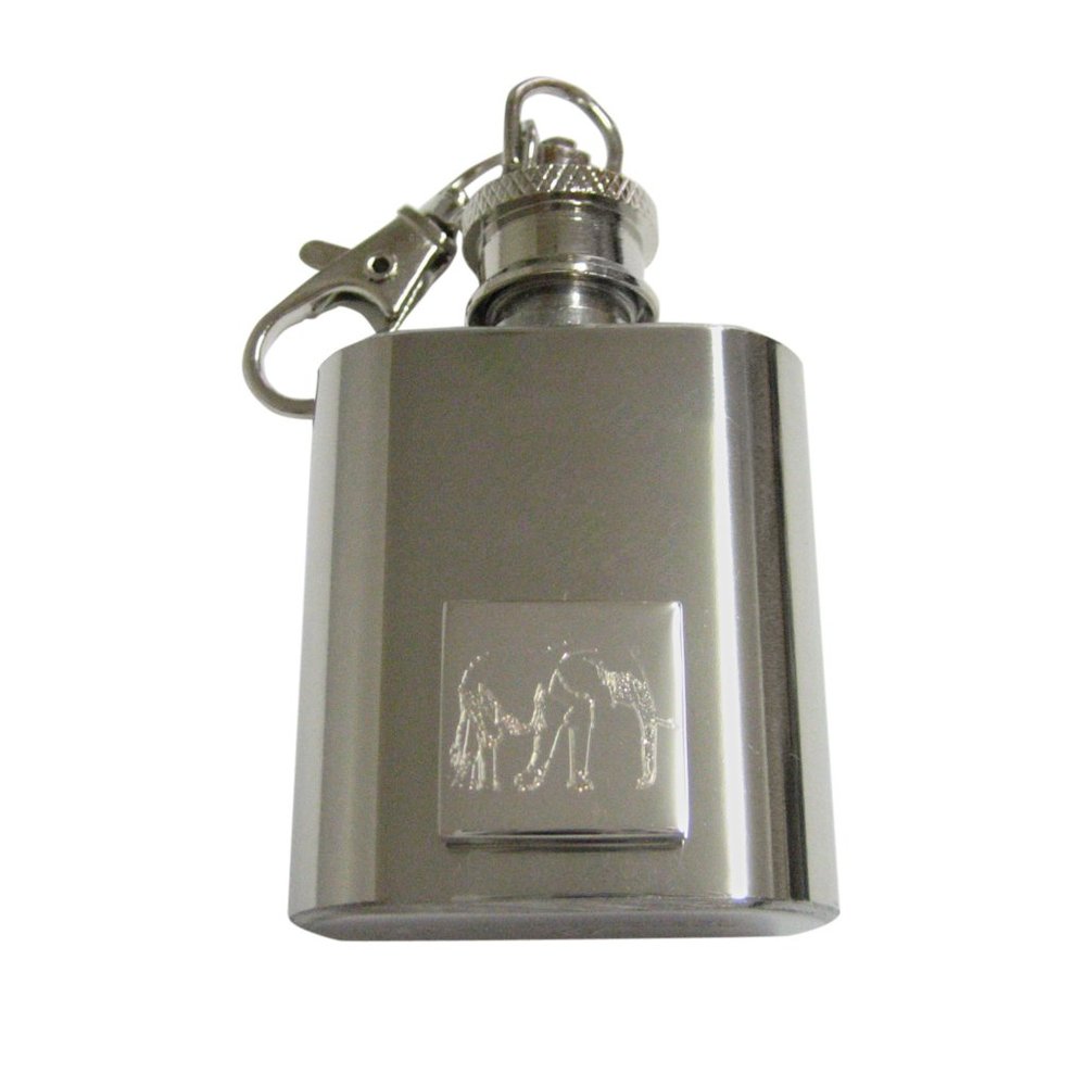 Etched Right Facing Elephant Keychain Flask - image 1